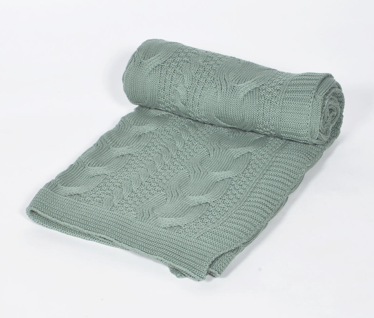 Knitted Blue Blanket- Set of 2