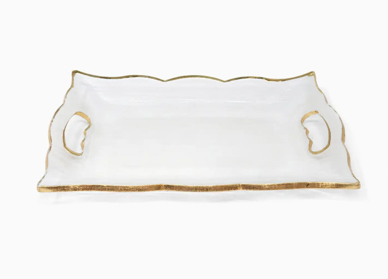 Rectangular Glass Tray- Set of 2