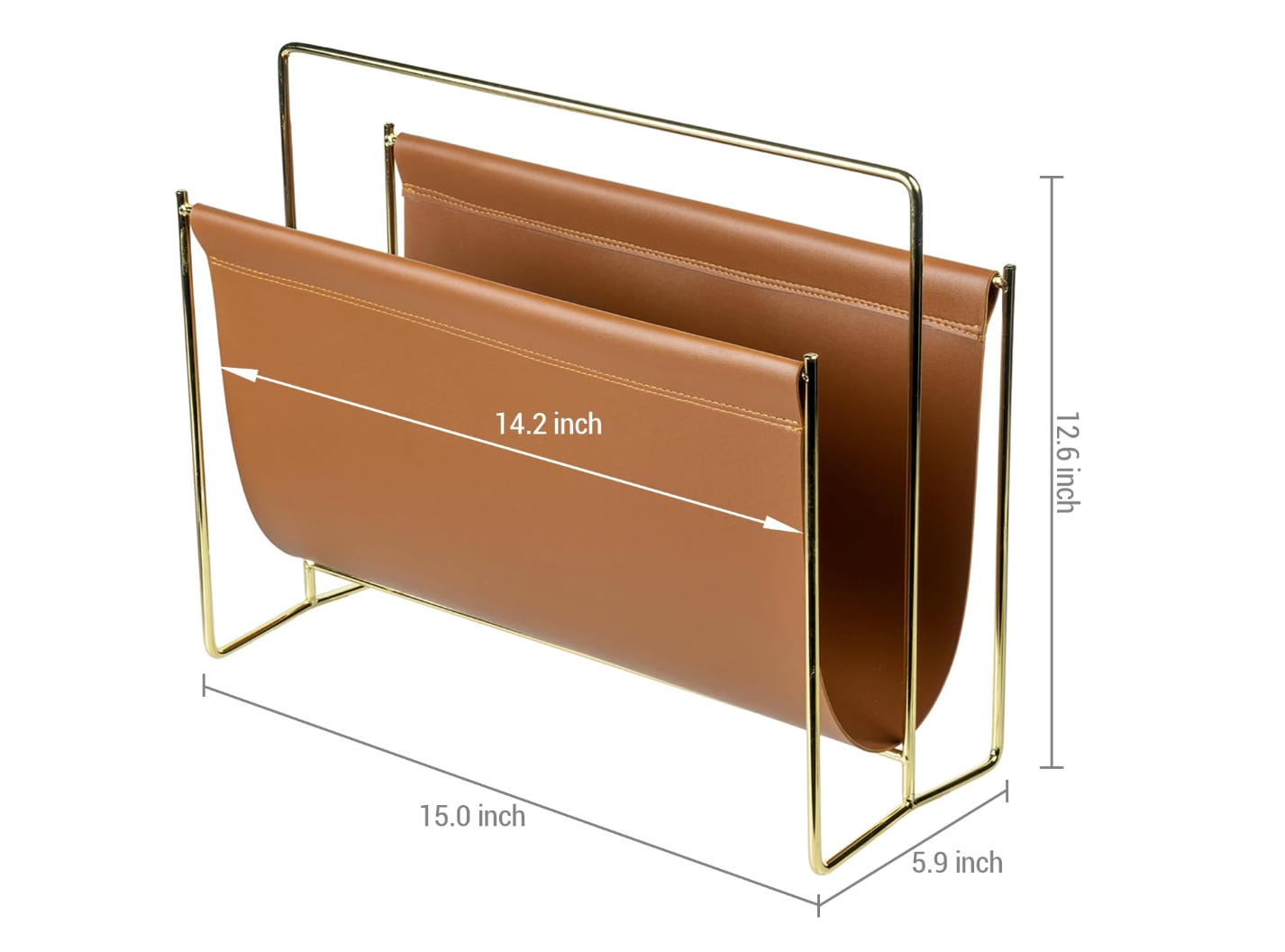 Carmel Leather Magazine Rack- Set of 2