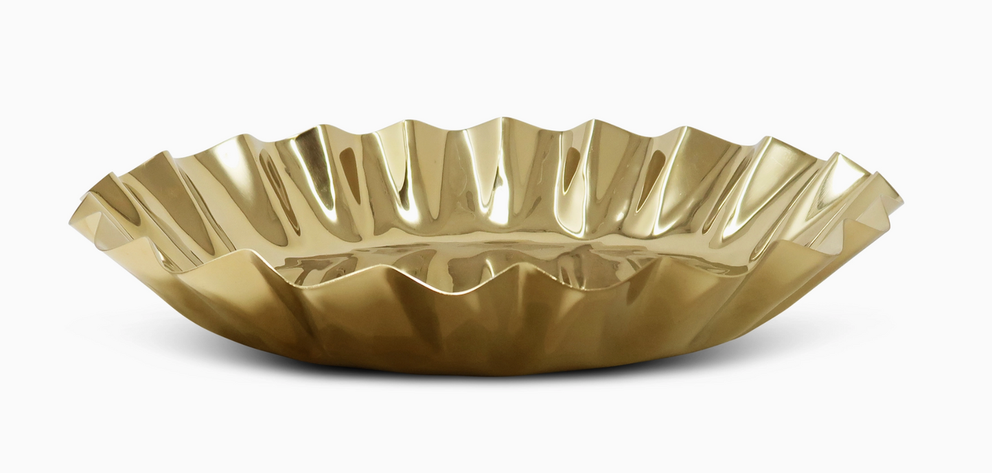 Stainless Steel Tray with Wavy Edge- Set of 2