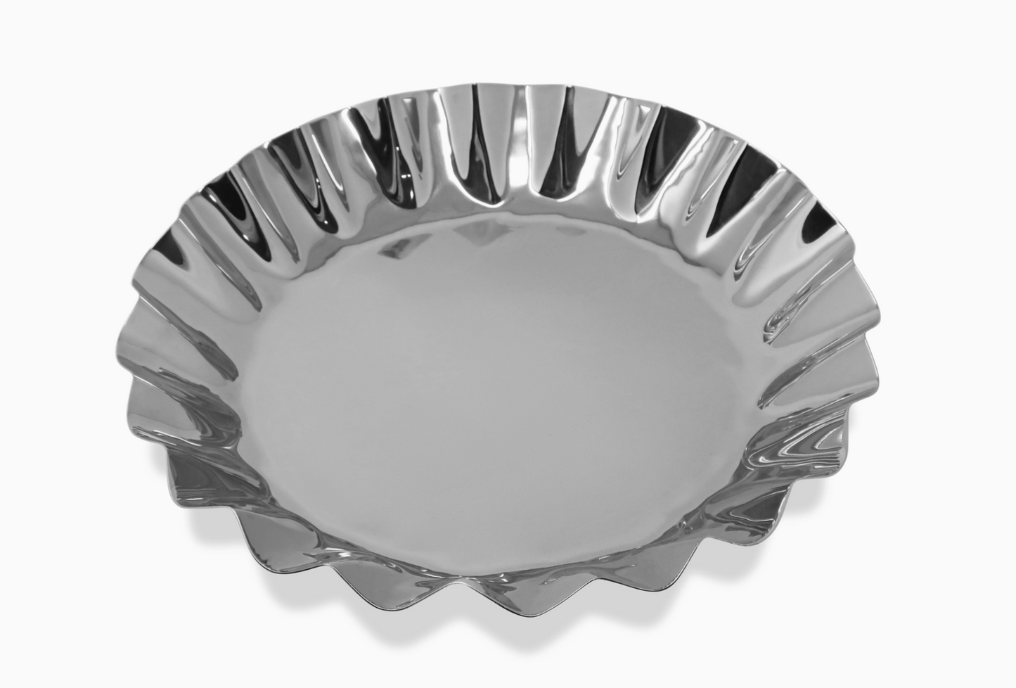 Stainless Steel Tray with Wavy Edge- Set of 2