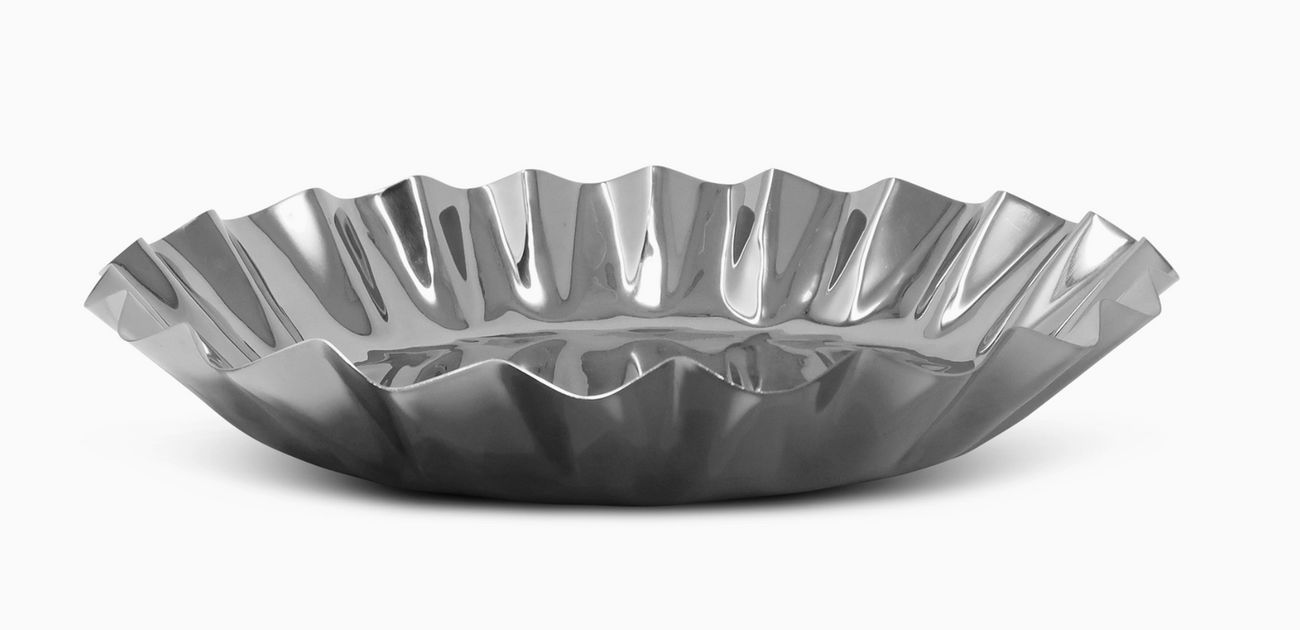Stainless Steel Tray with Wavy Edge- Set of 2