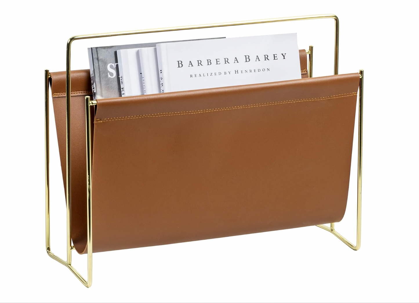 Carmel Leather Magazine Rack- Set of 2