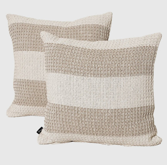 Waffle Stripe Pillow Covers- Set of 4