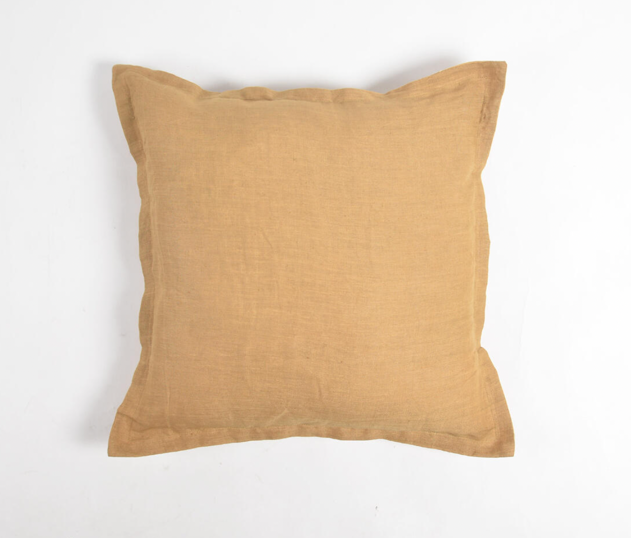Solid Khaki Cotton Linen Pillow Covers- Set of 6