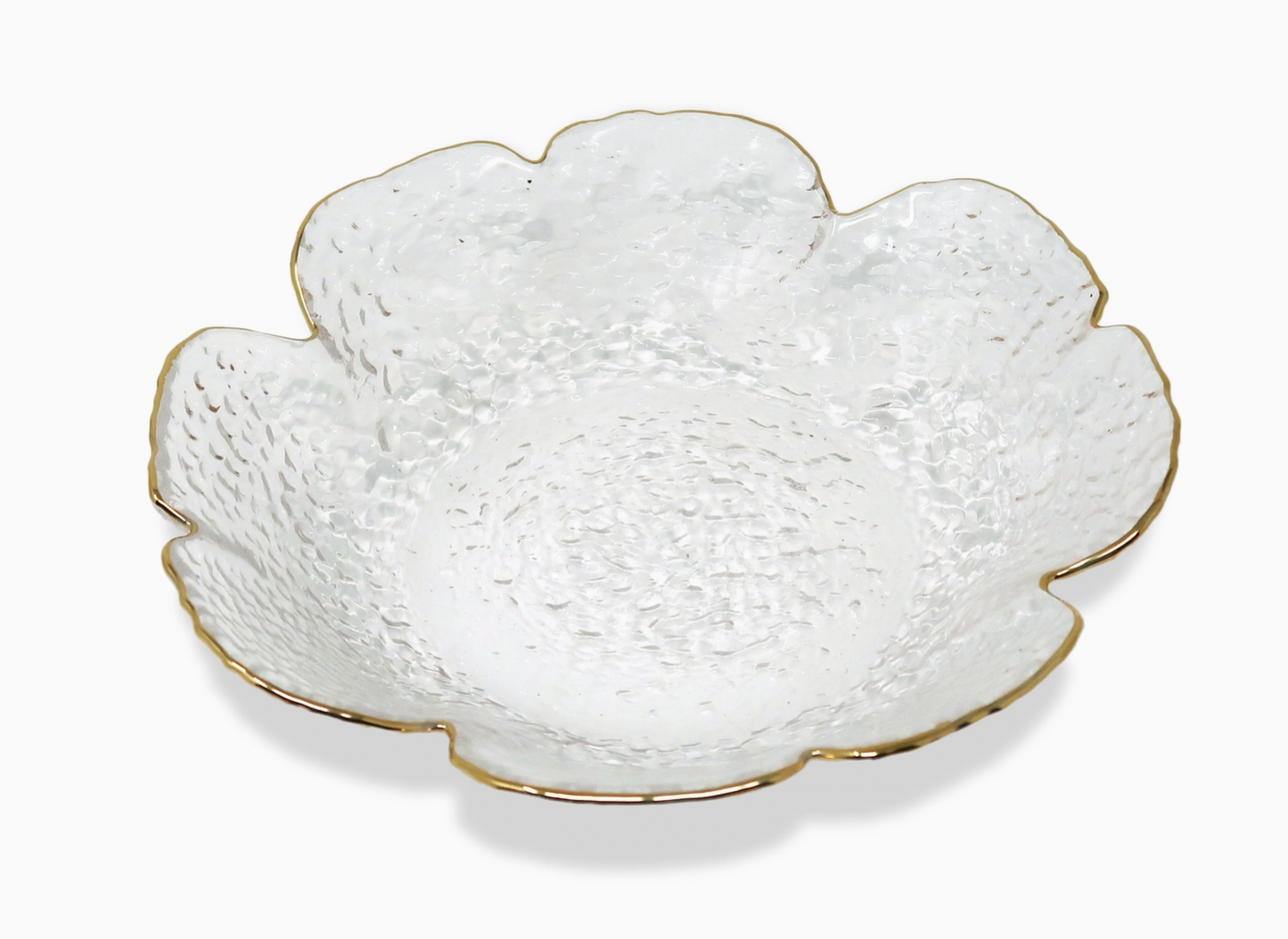 Gold Rimmed Flower Jewelry Dish- Set of 4