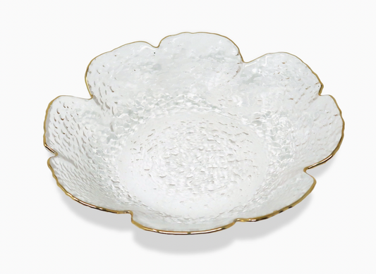Gold Rimmed Flower Jewelry Dish- Set of 4