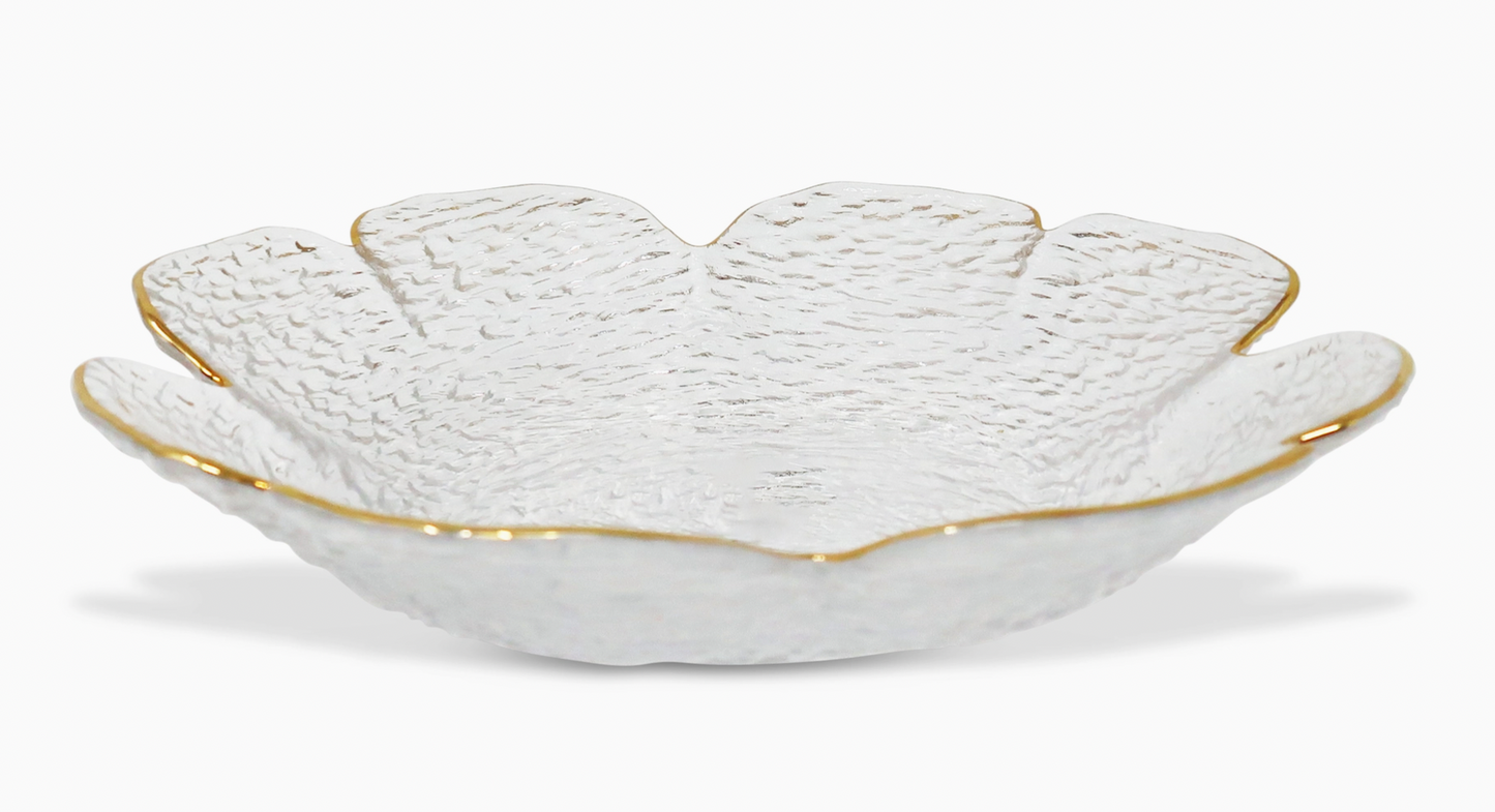 Gold Rimmed Flower Jewelry Dish- Set of 4
