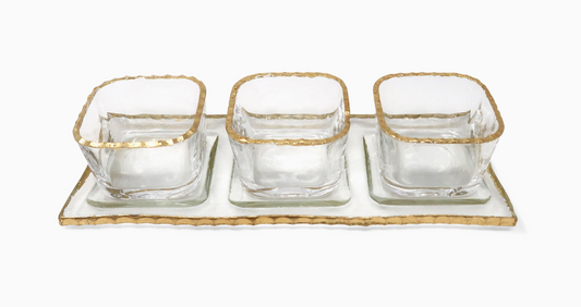Glass Bowl Snack Dish- Set of 2