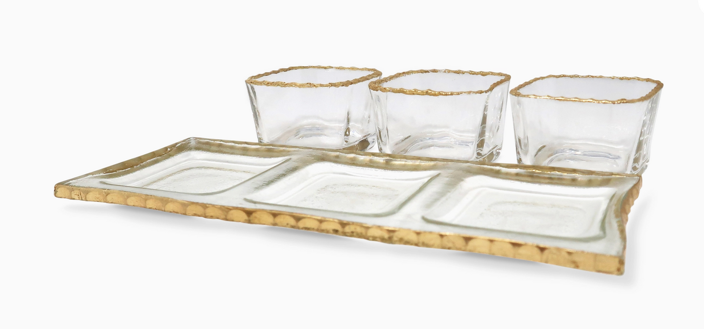Glass Bowl Snack Dish- Set of 2