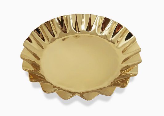 Stainless Steel Tray with Wavy Edge- Set of 2