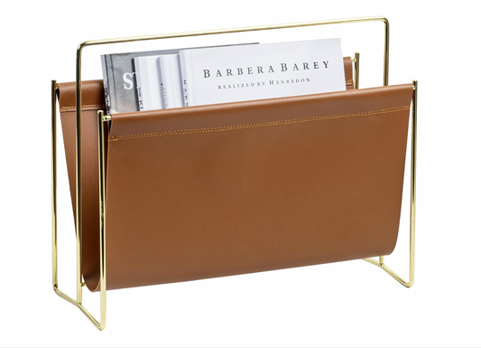 Carmel Leather Magazine Rack- Set of 2